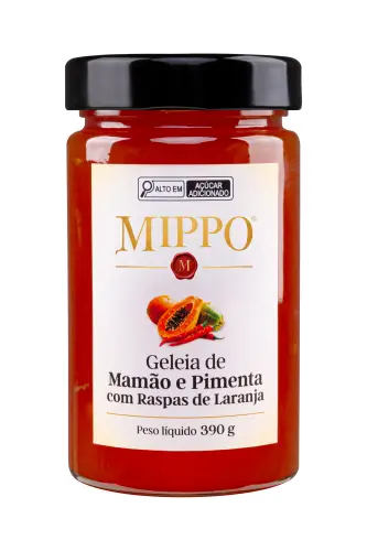 Geleia mamão e pimenta com raspas de laranja